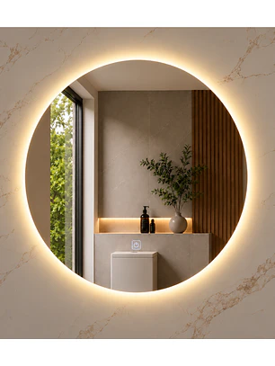 Espejo LED Redondo Sin Marco 80 cm