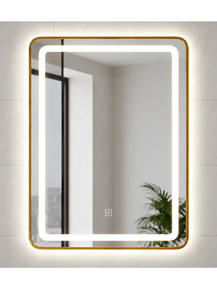 Espejo LED Vertical Dorado 60x80 cm
