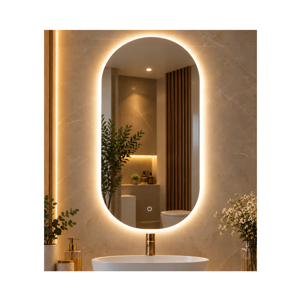 Espejo LED Ovalado Sin Marco 50x100 cm 2