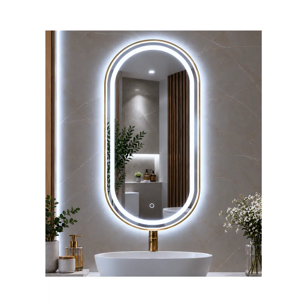 Espejo LED Ovalado Golden 50x100 cm 1