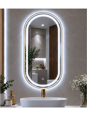 Espejo LED Ovalado Golden 50x100 cm