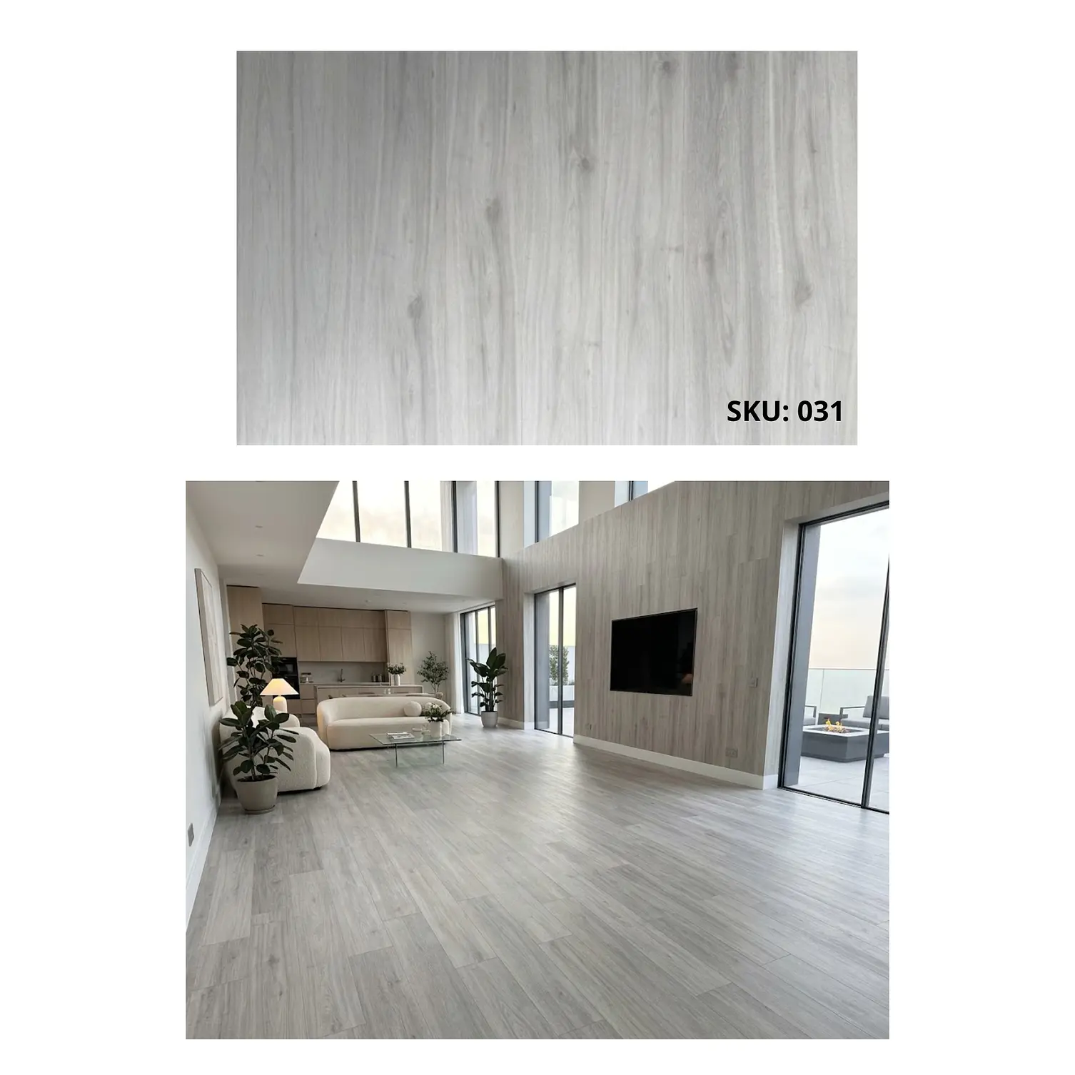 Piso SPC 5 mm Roble Gris Claro con Sistema Click 1