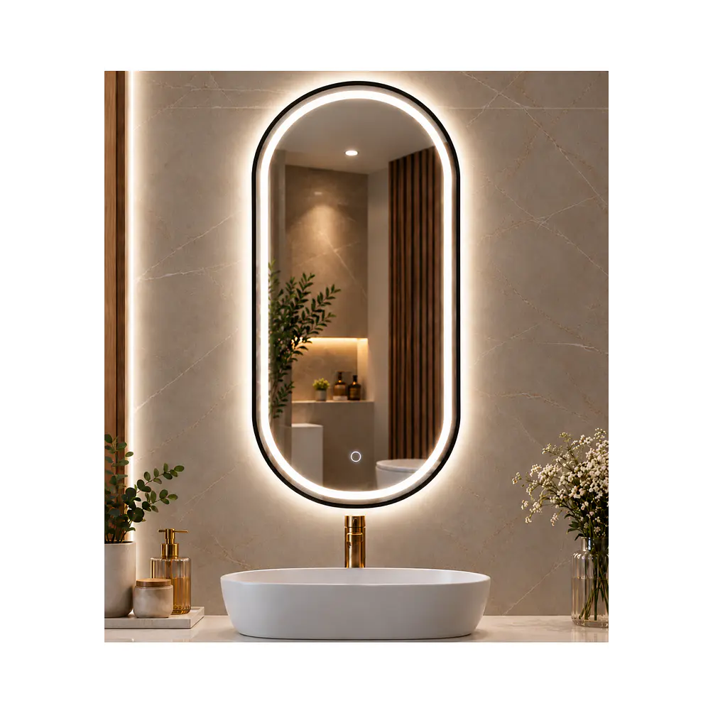 Espejo LED Ovalado Black 50x100 cm 2