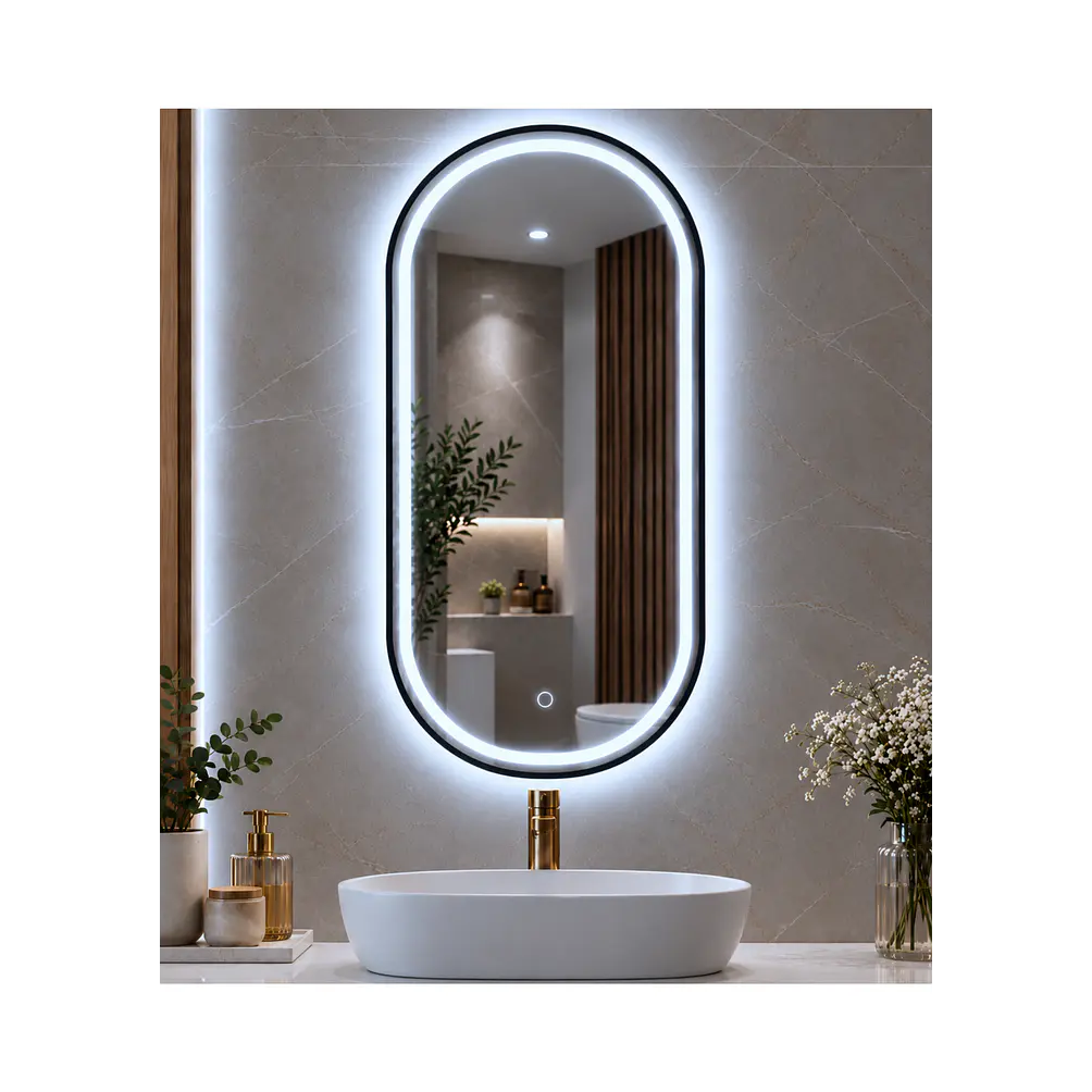 Espejo LED Ovalado Black 50x100 cm 1