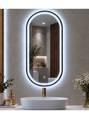 Espejo LED Ovalado Black 50x100 cm