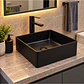  Lavamanos Ceramica Cuadrado Negro Mate  - Miniatura 1