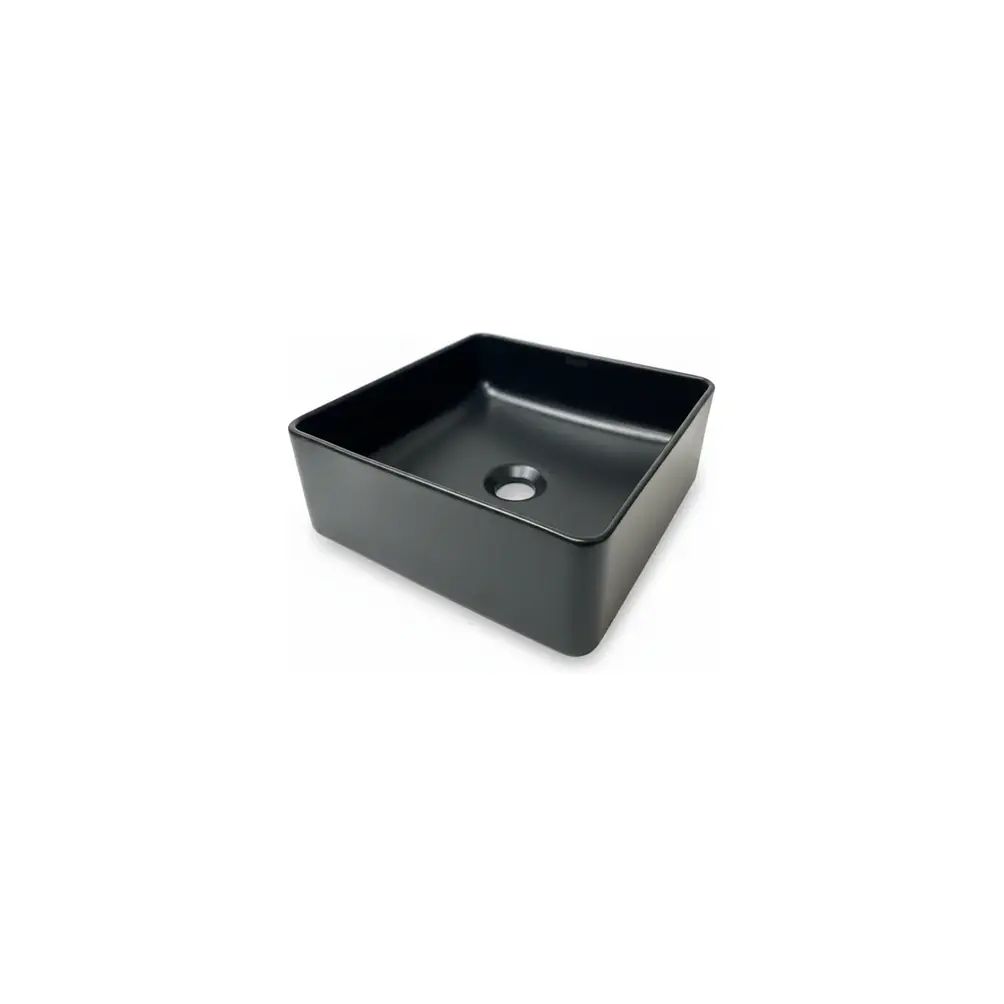  Lavamanos Ceramica Cuadrado Negro Mate  2
