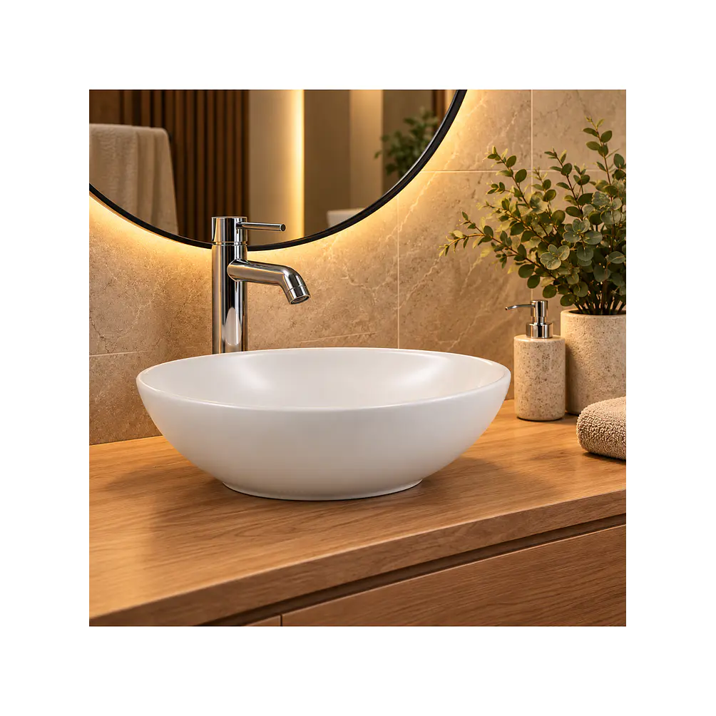 Lavamanos Ceramica Ovalado Blanco  1