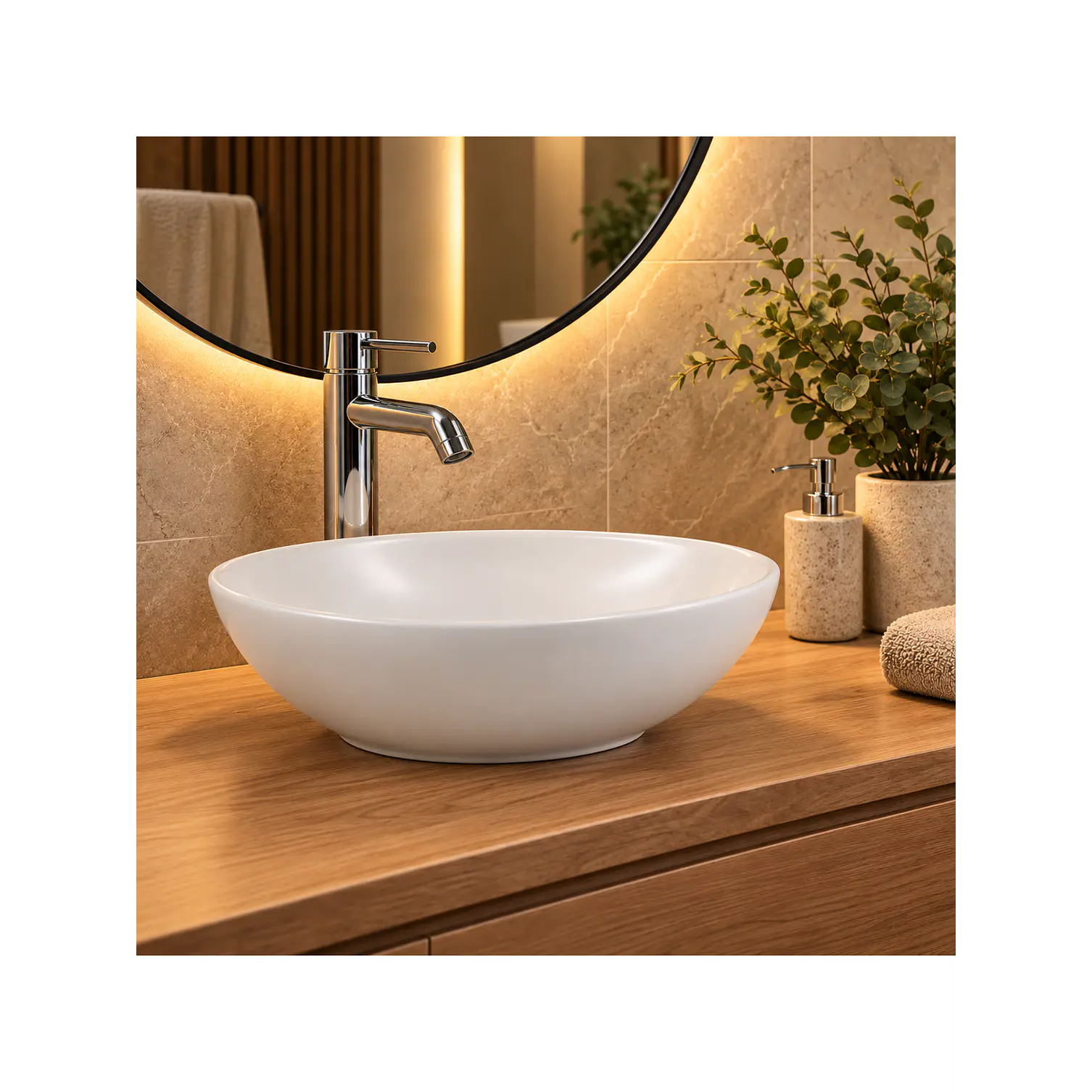 Lavamanos Ceramica Ovalado Blanco  1