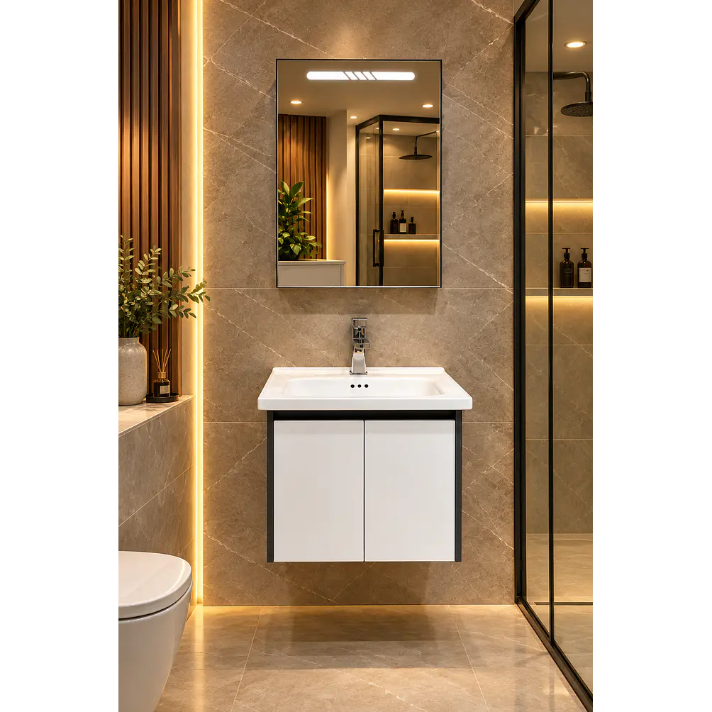 Mueble Vanitorio 50cm BOTIQUIN BLANCO/GRIS 1