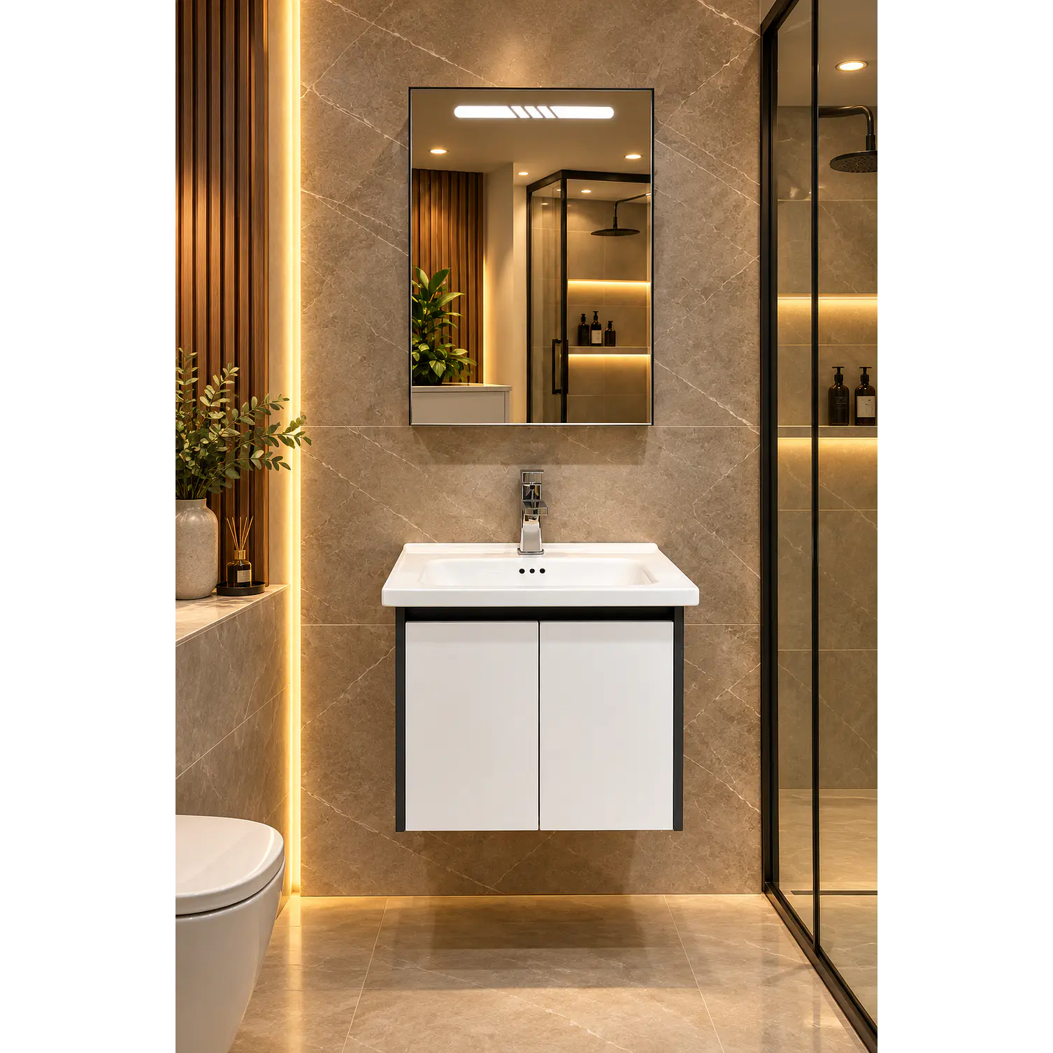 Mueble Vanitorio 50cm BOTIQUIN BLANCO/GRIS 1