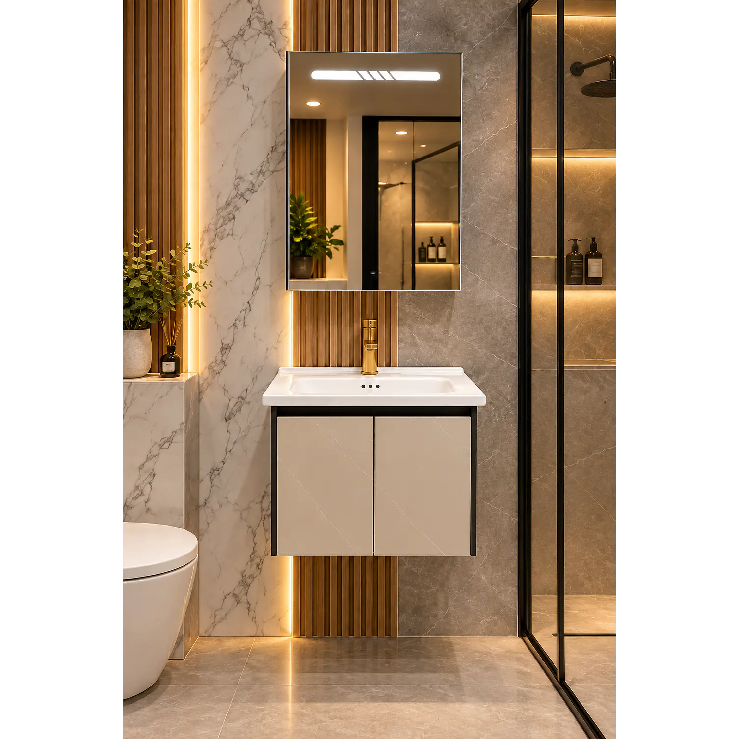 Mueble Vanitorio 50cm BOTIQUIN CAQUI 1
