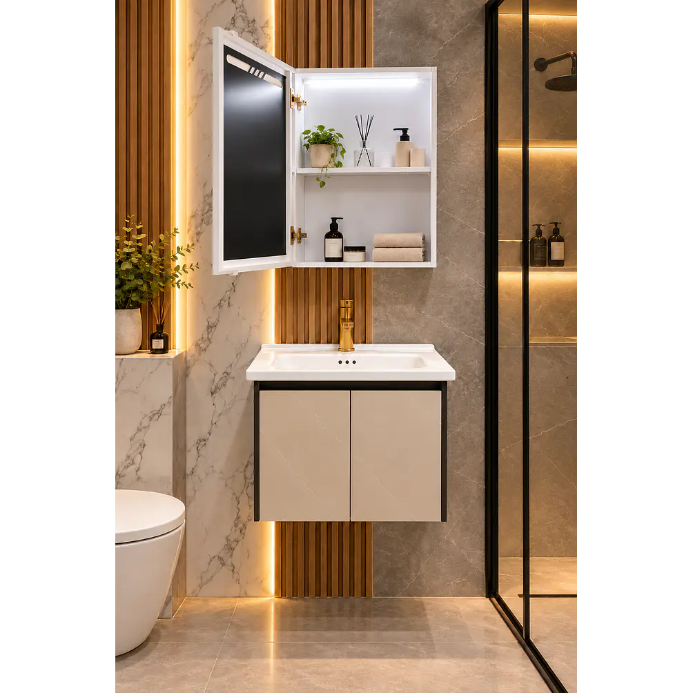 Mueble Vanitorio 50cm BOTIQUIN CAQUI 2