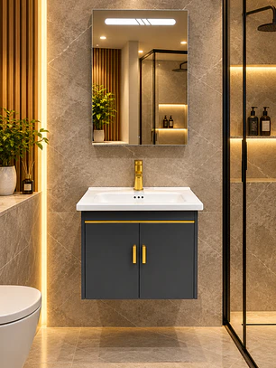 Mueble Vanitorio 50cm BOTIQUIN GRIS OSCURO