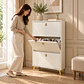 Mueble Zapatero Organizador 3 Niveles Blanco Con Dorado - Miniatura 3