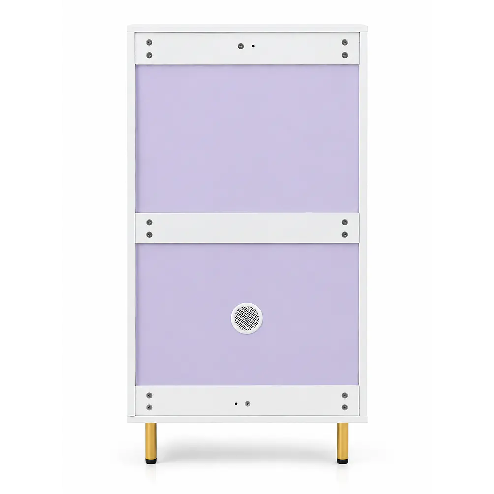 Mueble Zapatero Organizador 3 Niveles Blanco Con Dorado 5