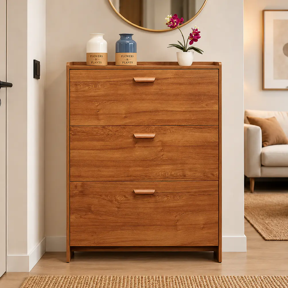 Mueble Zapatero Organizador 3 Niveles diseño Madera 1