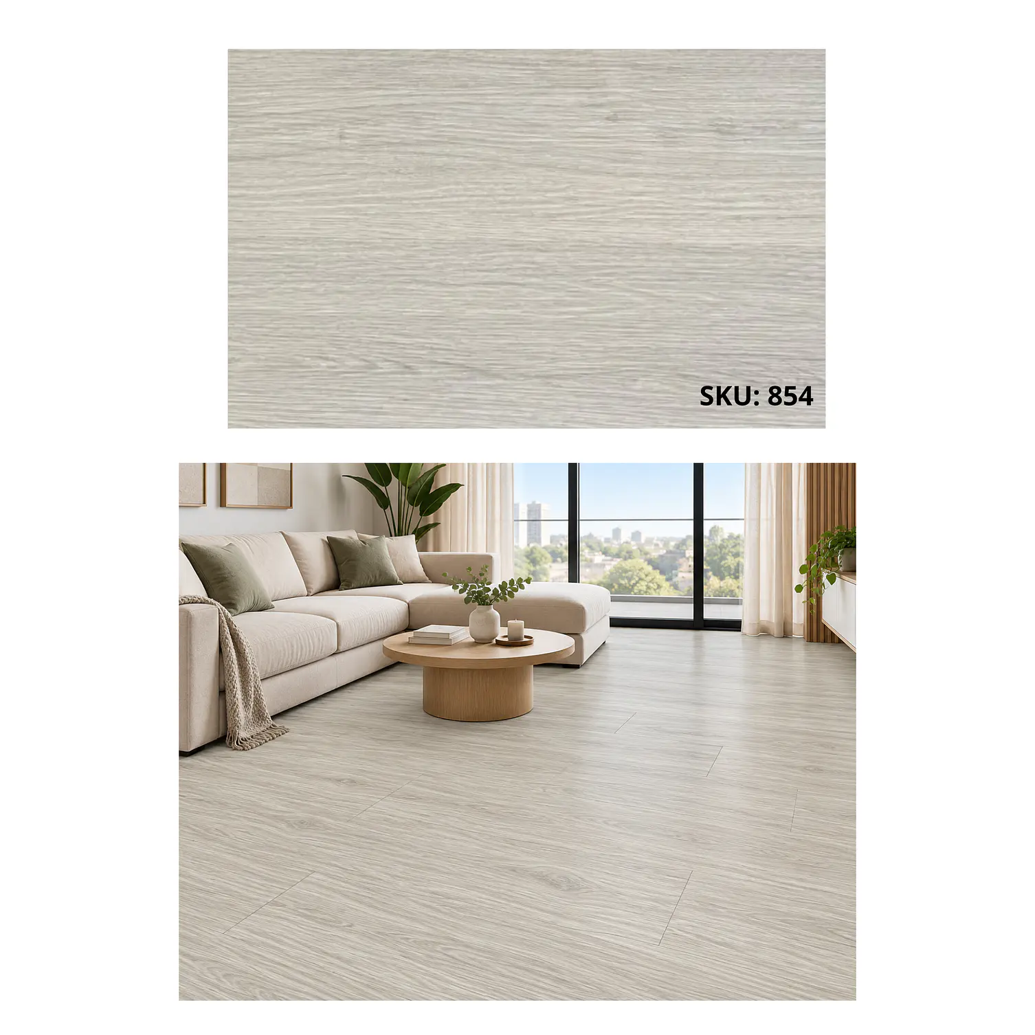 Piso SPC 5 mm Greige con Sistema Click 1