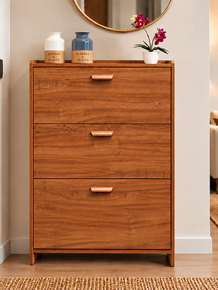 Mueble Zapatero Organizador 3 Niveles diseño Madera