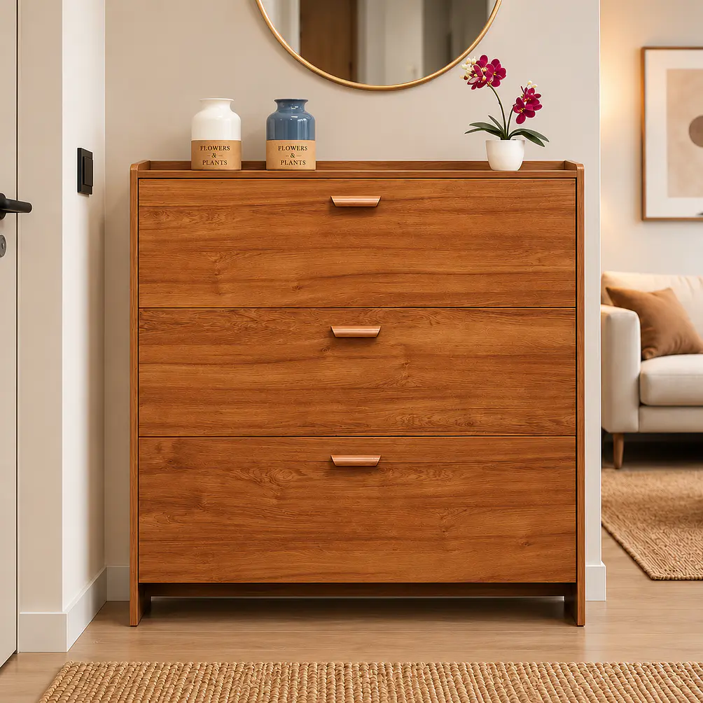 Mueble Zapatero Organizador 3 Niveles diseño Madera 1