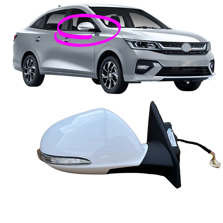 ESPEJO DERECHO COMPATIBLE CHEVROLET SAIL 2024-2025 1