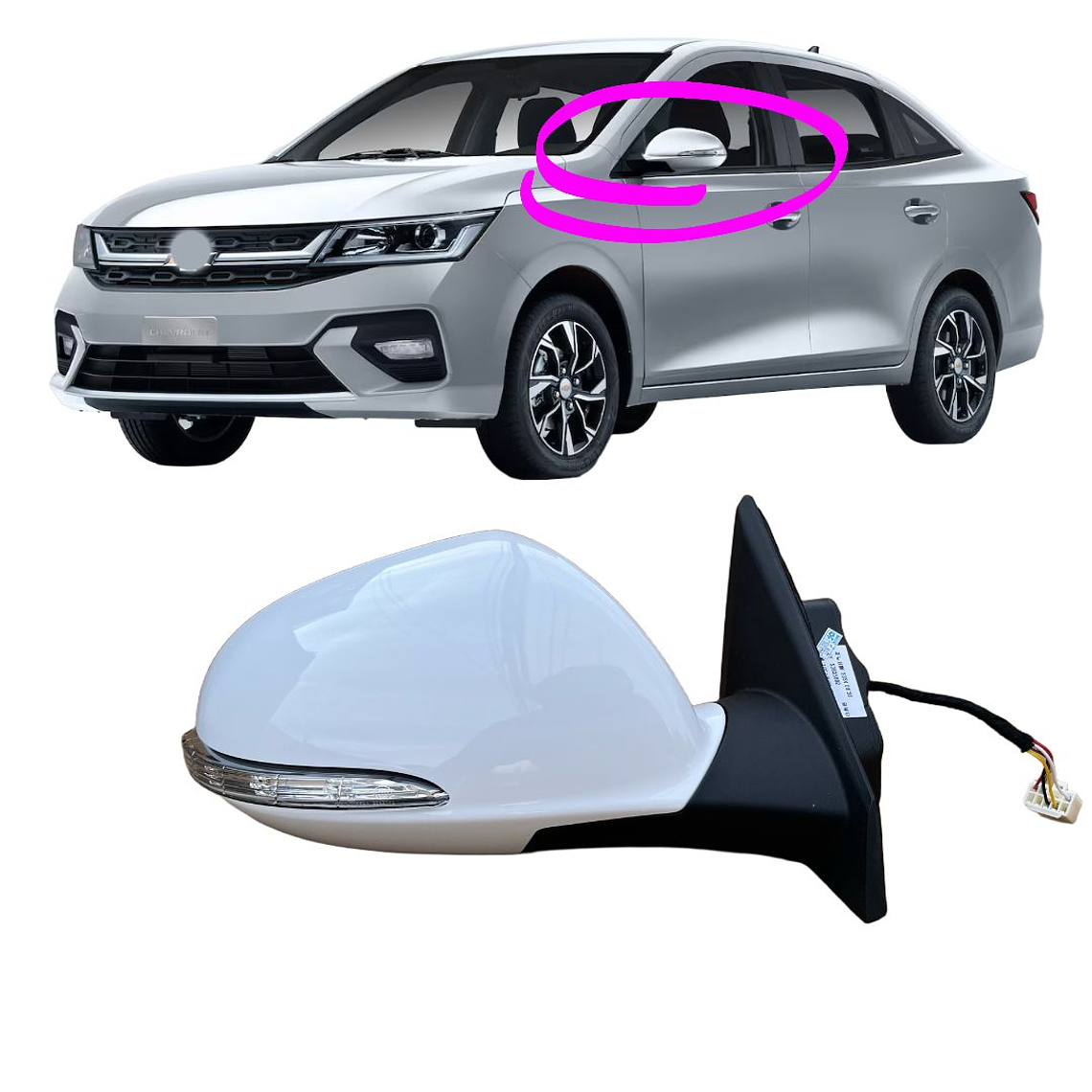 ESPEJO IZQUIERDO COMPATIBLE CHEVROLET SAIL 2024-2025 1