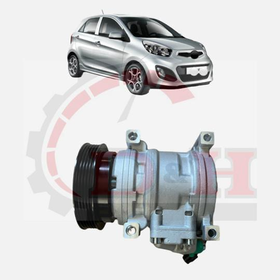 COMPRESOR DE AIRE ACONDICONADO COMPATIBLE KIA MORNING 2011-2017 1