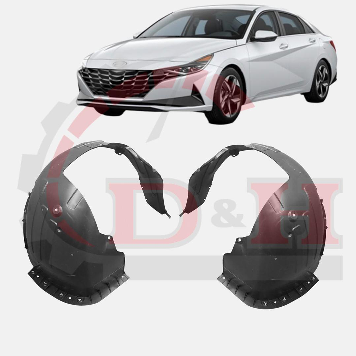 PAR GUARDAFANGOS DEL COMPATIBLE HYUNDAI ELANTRA 2021-2023 1