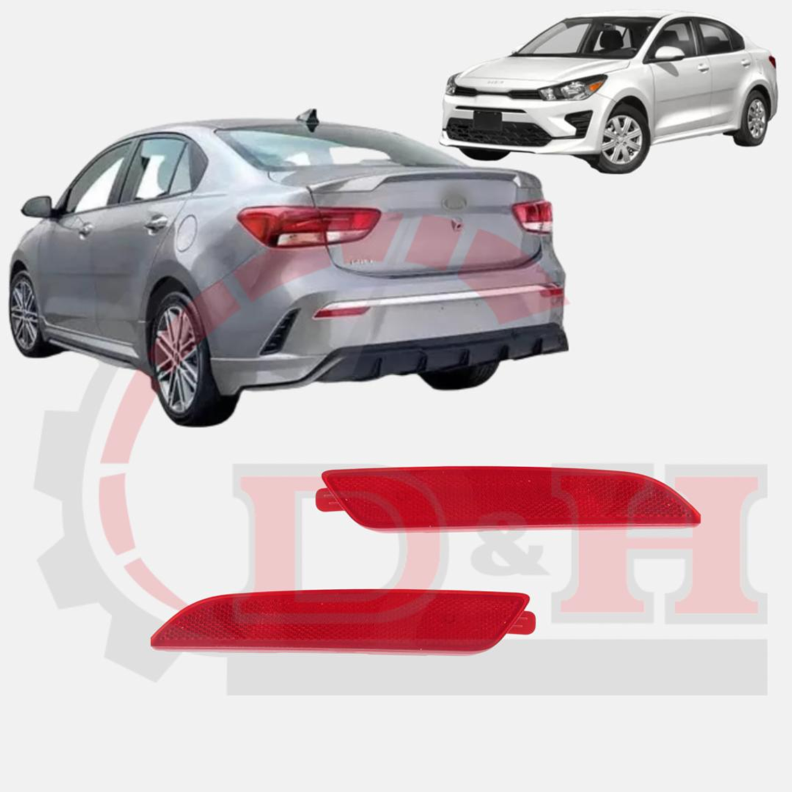 PAR REFLECTANTES TRASEROS COMPATIBLE KIA RIO 4-5 2019-2023 1