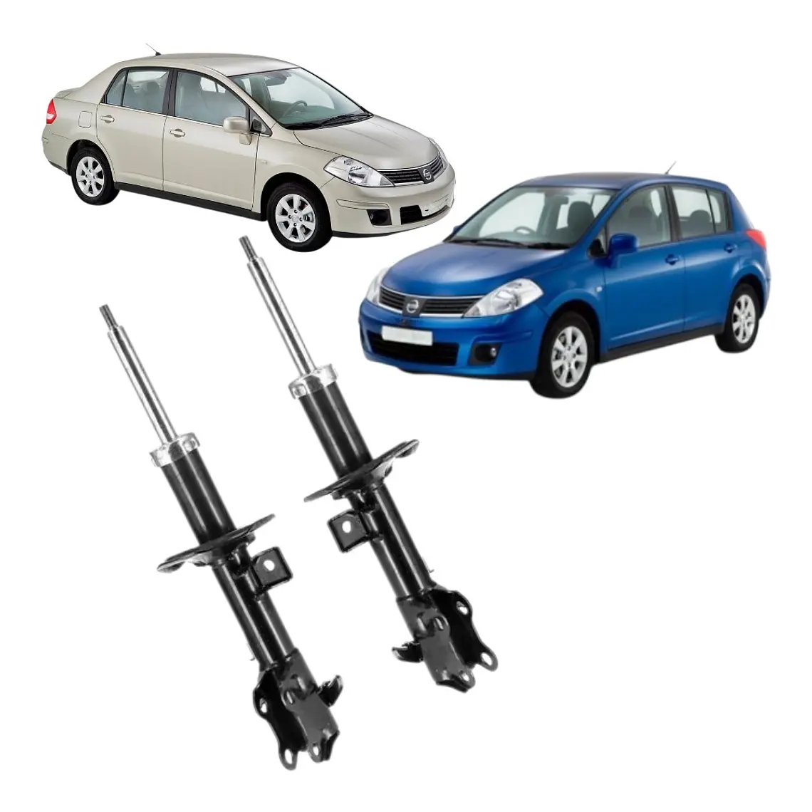 Par Amortiguadores Del. Compatible Nissan Tiida 2006-2018 1
