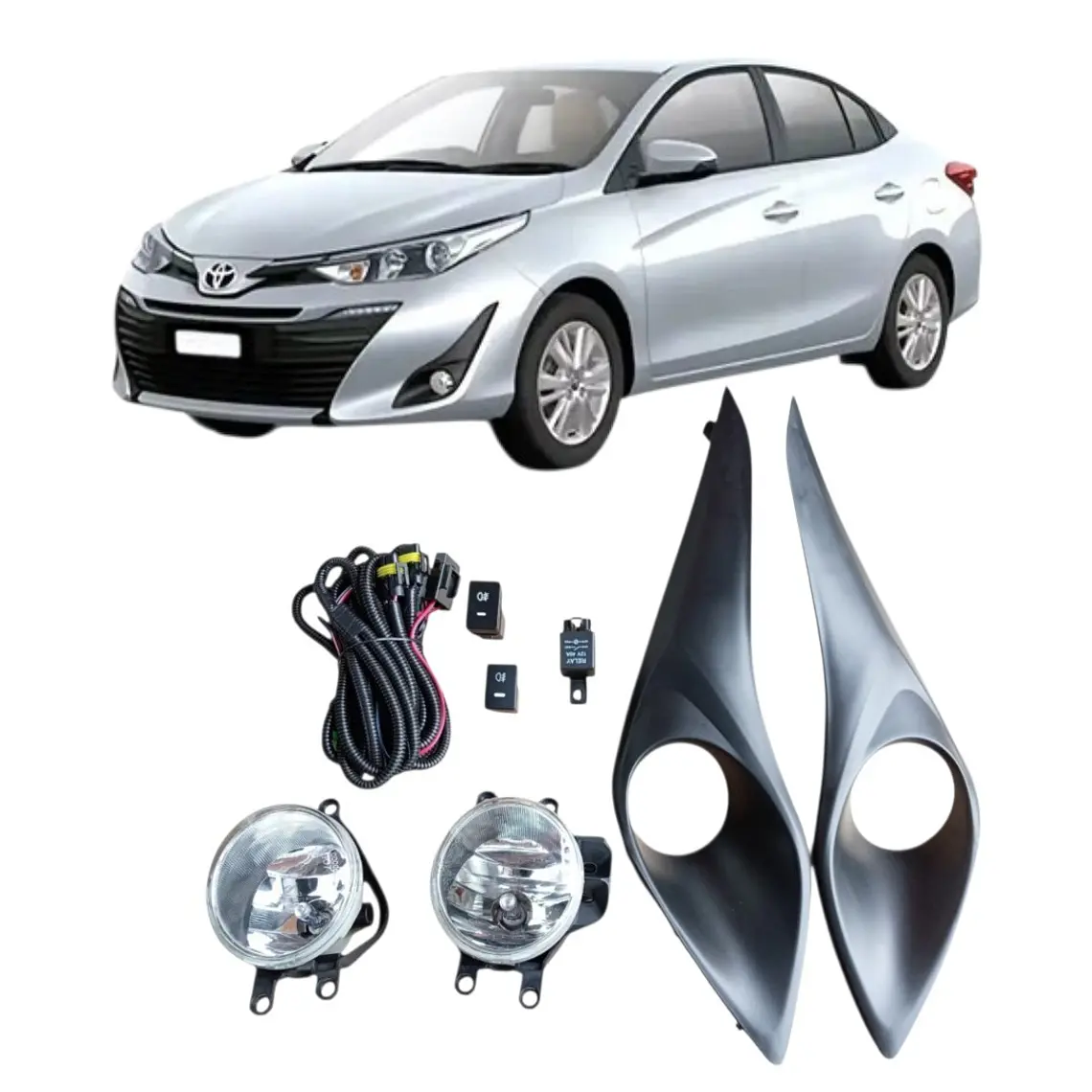Kit Neblineros Completo Compatible Toyota Yaris 2018-2021 1