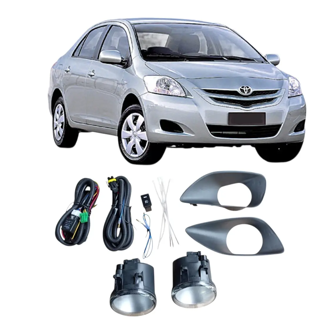 Kit Neblineros Completo Compatible Toyota Yaris 2006-2013 1