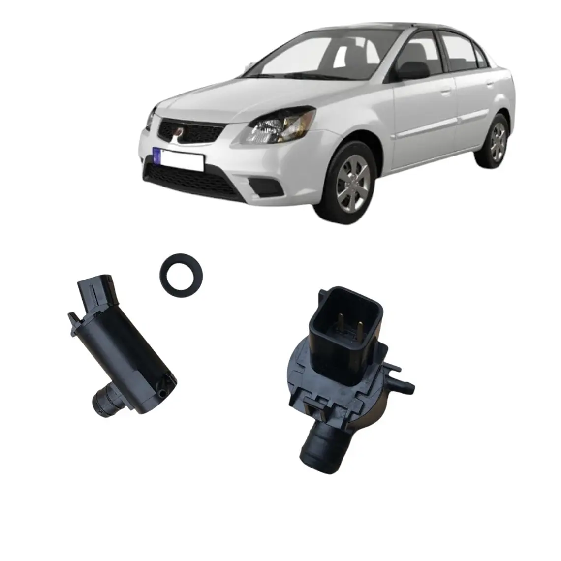 Deposito + Bomba Limpia Brisas Compatible Kia Rio Jb 06-11 3