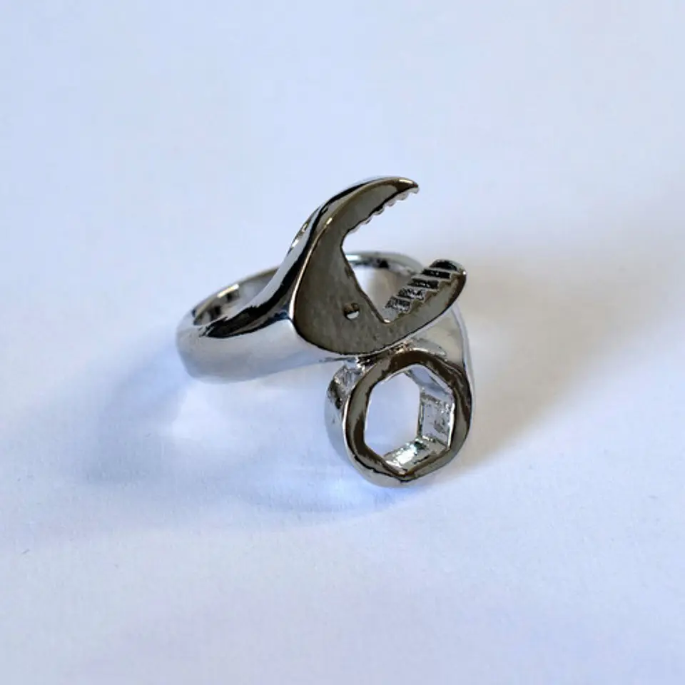 Anillo Con Diseño Acero Inoxidable Unisex Llave Mecánico 3