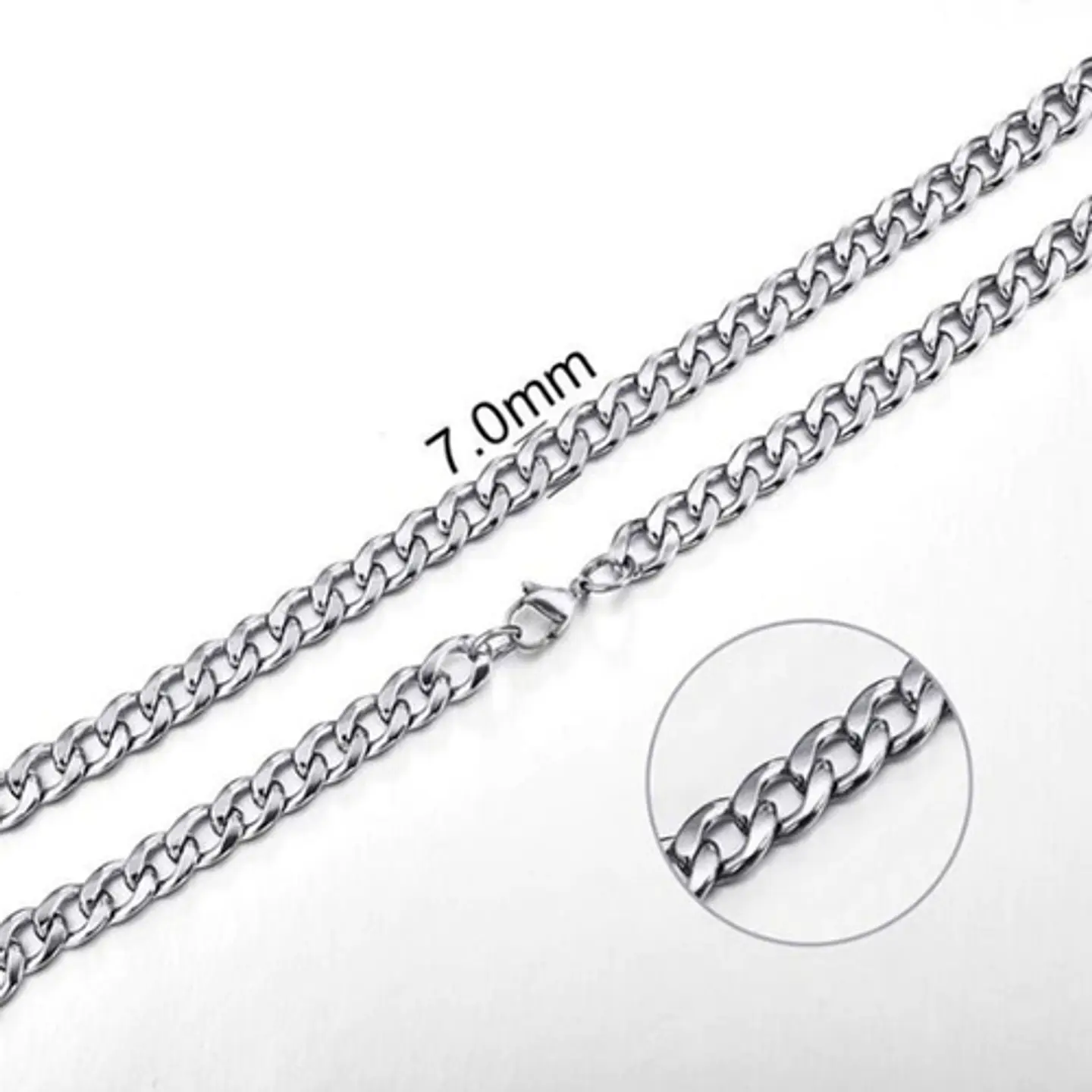 Collar Cadena Hombre Acero Inoxidable Grumet 7mm 3
