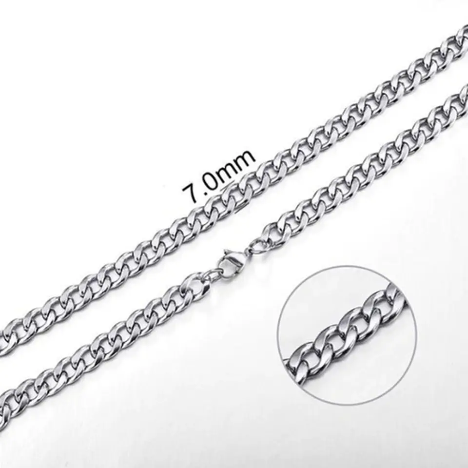 Collar Cadena Hombre Acero Inoxidable Grumet 7mm 3
