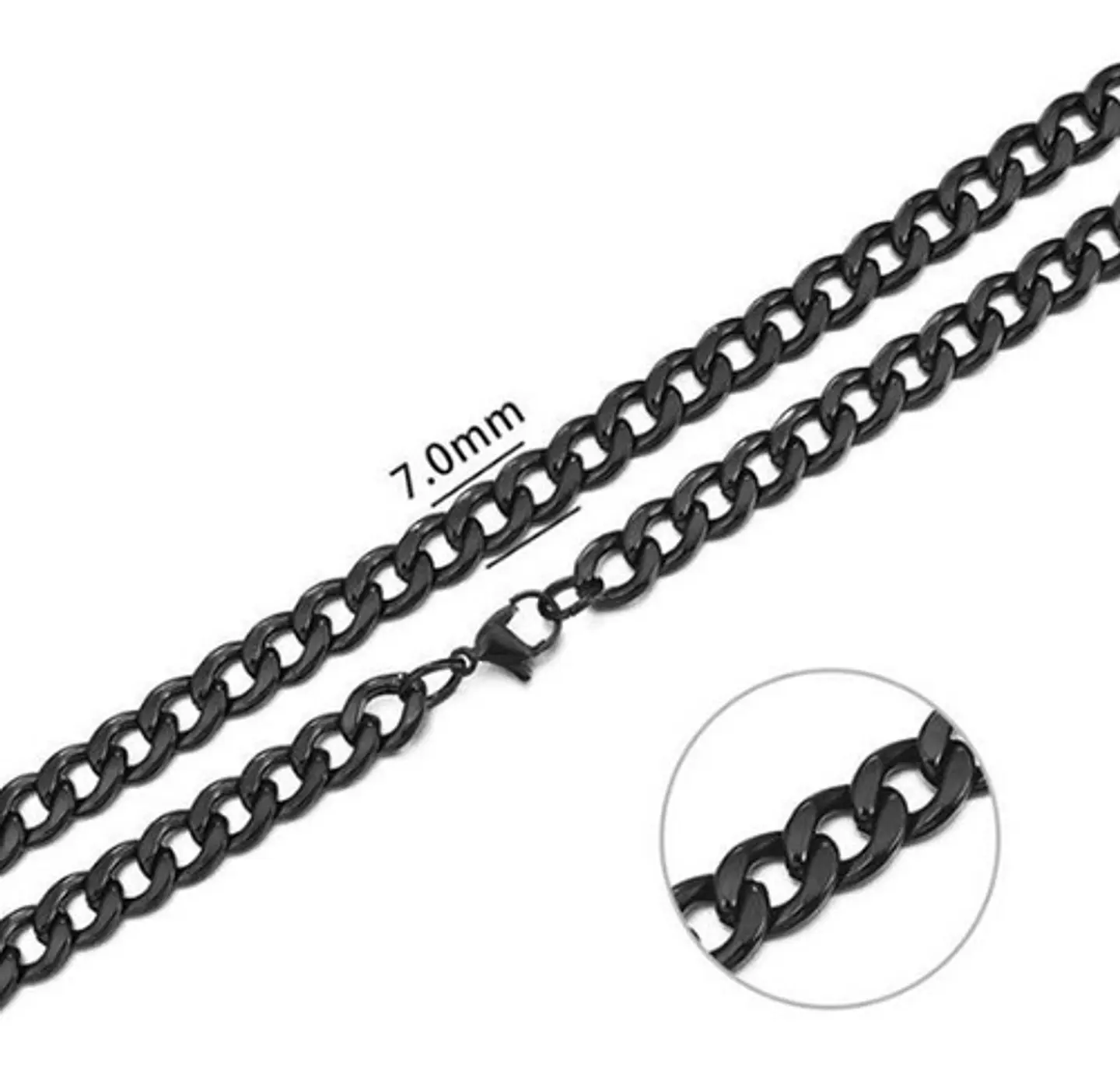 Collar Cadena Hombre Acero Inoxidable Grumet 7mm 14