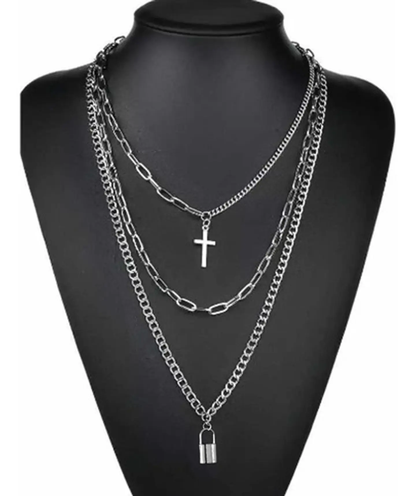 Cadena Collar Unisex Estilo Hip Hop Acero Colgantes 3 En 1 1