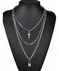 Cadena Collar Unisex Estilo Hip Hop Acero Colgantes 3 En 1 - Miniatura 1