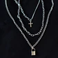 Cadena Collar Unisex Estilo Hip Hop Acero Colgantes 3 En 1 - Miniatura 3