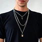 Cadena Collar Unisex Estilo Hip Hop Acero Colgantes 3 En 1 - Miniatura 6