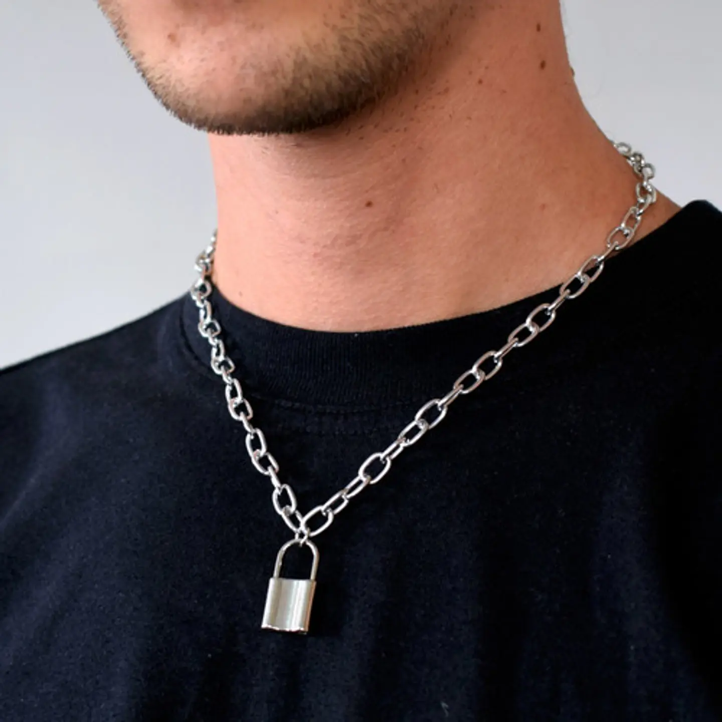 Cadena Collar Unisex Estilo Hip Hop Acero Colgantes 3 En 1 19