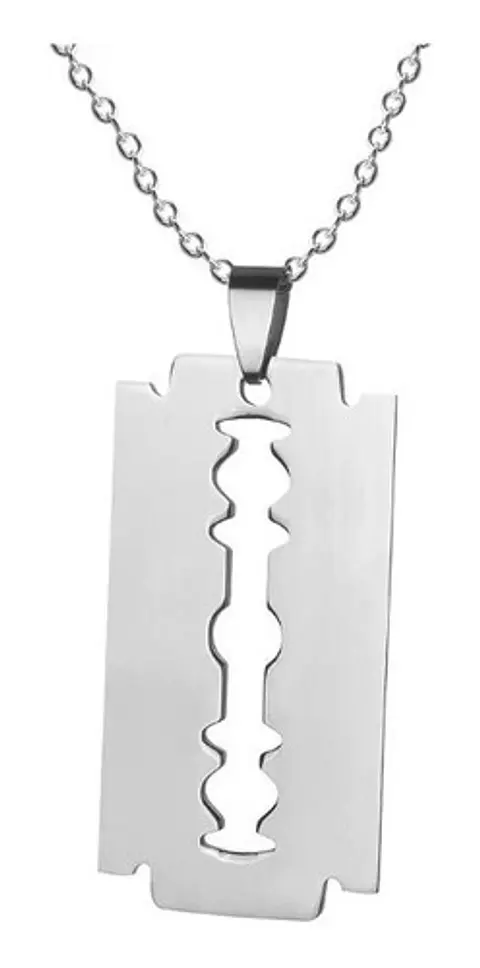 Collar Hoja De Afeitar Acero Inoxidable Cuchillas Colgante