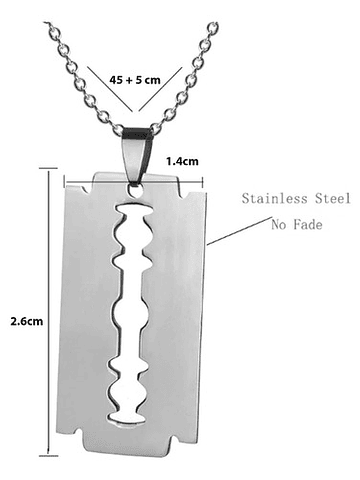 Collar Hoja De Afeitar Acero Inoxidable Cuchillas Colgante
