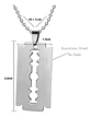 Collar Hoja De Afeitar Acero Inoxidable Cuchillas Colgante - Miniatura 2