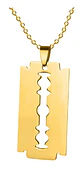 Collar Hoja De Afeitar Acero Inoxidable Cuchillas Colgante - Miniatura 6