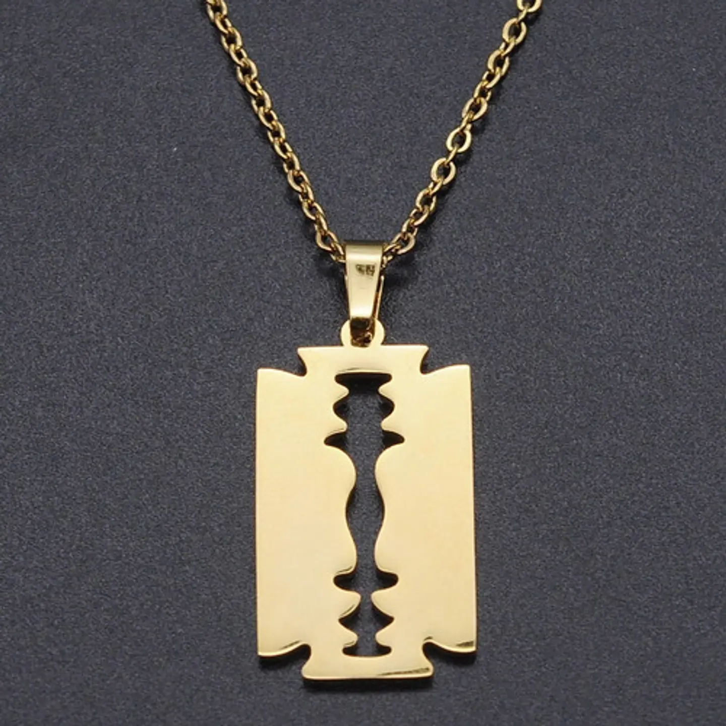 Collar Hoja De Afeitar Acero Inoxidable Cuchillas Colgante 9