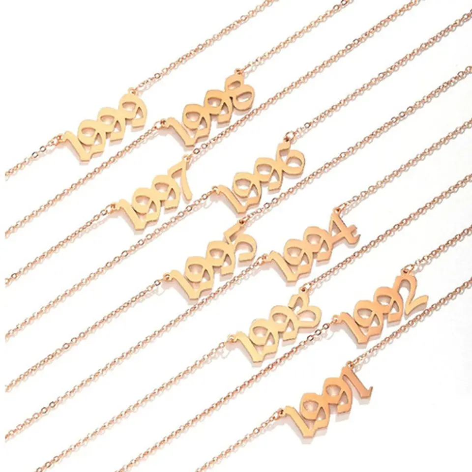 Collar Cadena Número Año De Nacimiento Fecha 1980 1990 2000 80