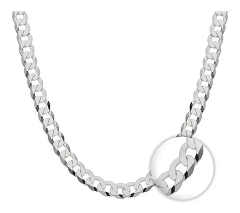 Cadena Grumet Chapado Plata 925 60cm 8mm 37g Collar Hombre