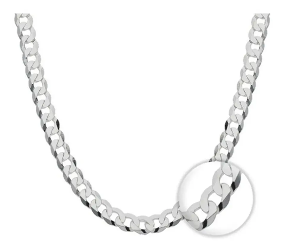 Cadena Grumet Chapado Plata 925 60cm 8mm 37g Collar Hombre 1